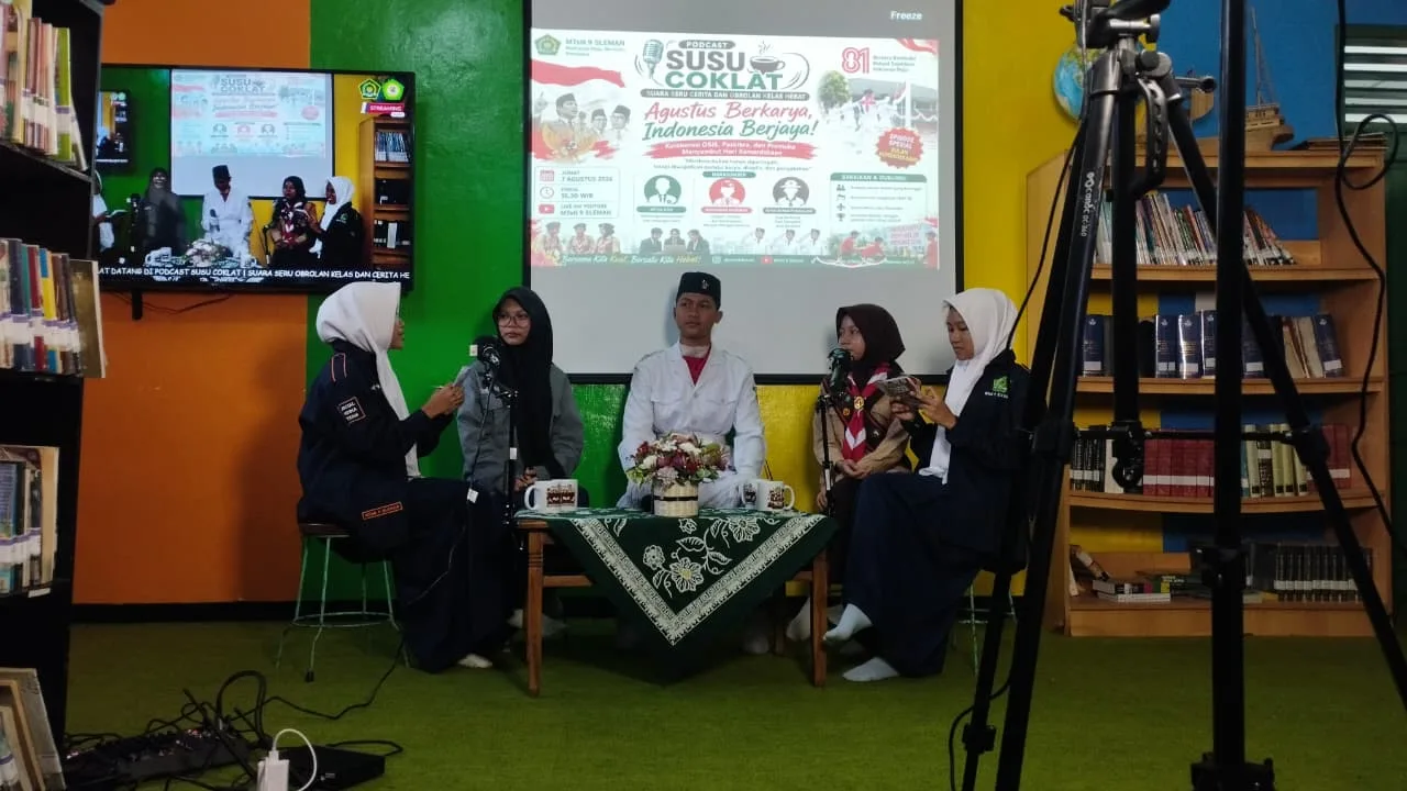Semangat HUT ke-81 Kemerdekaan RI, Podcast “SUSU COKLAT” MTsN 9 Sleman Resmi Tayang