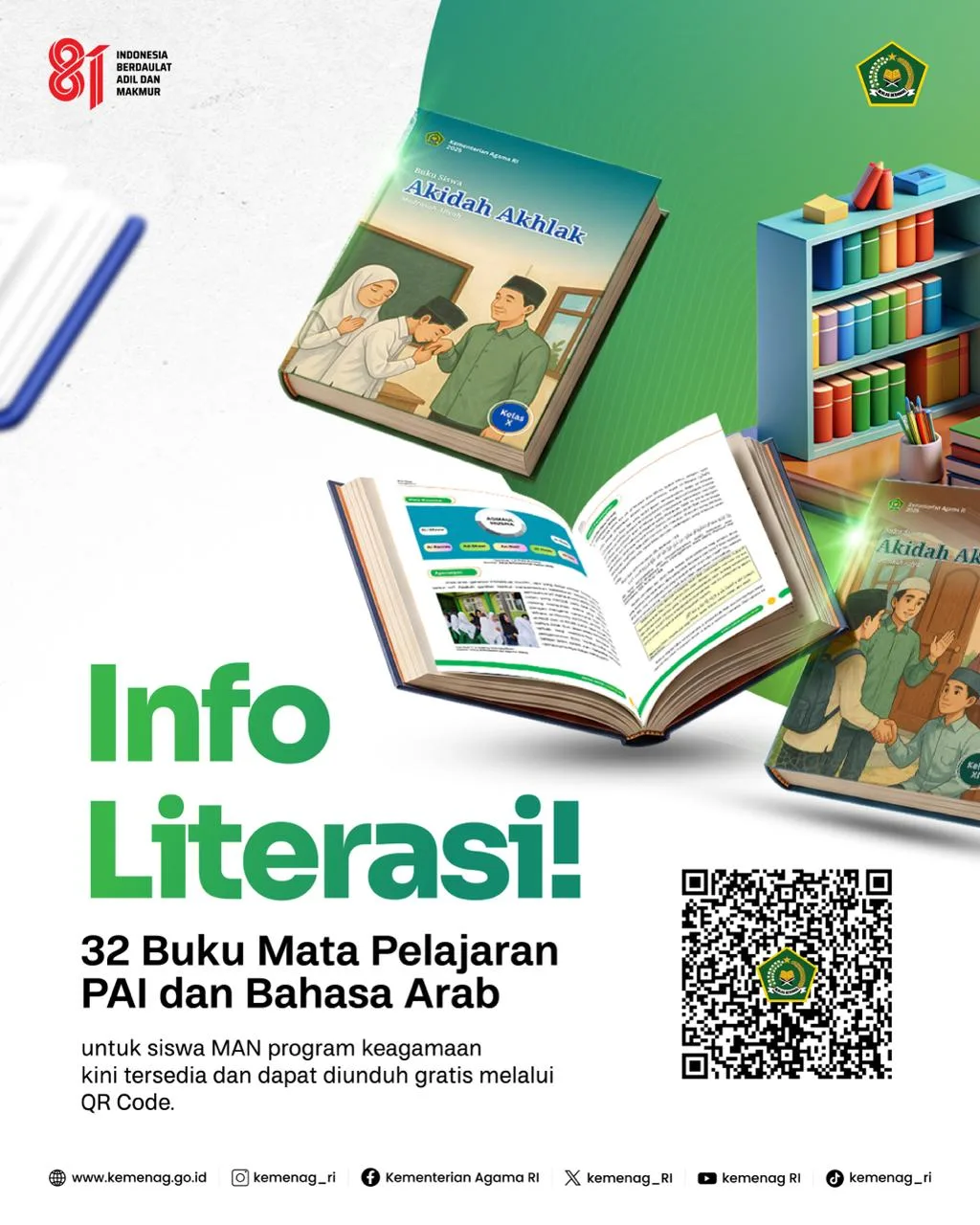 Kemenag Siapkan 90 Buku PAI dan Bahasa Arab MI sampai MA, Bisa Unduh di sini!