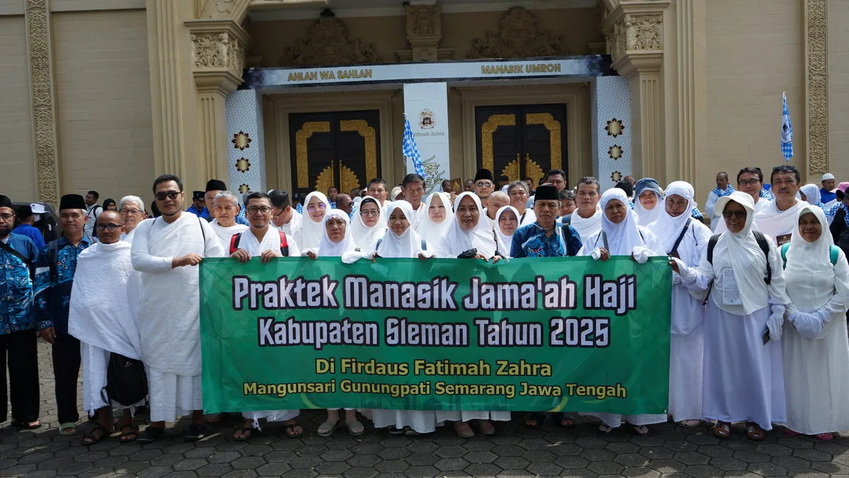 Matangkan Persiapan, Calon Jemaah Haji Sleman Gelar Manasik Mandiri di Firdaus Fatimah Zahra Semarang
