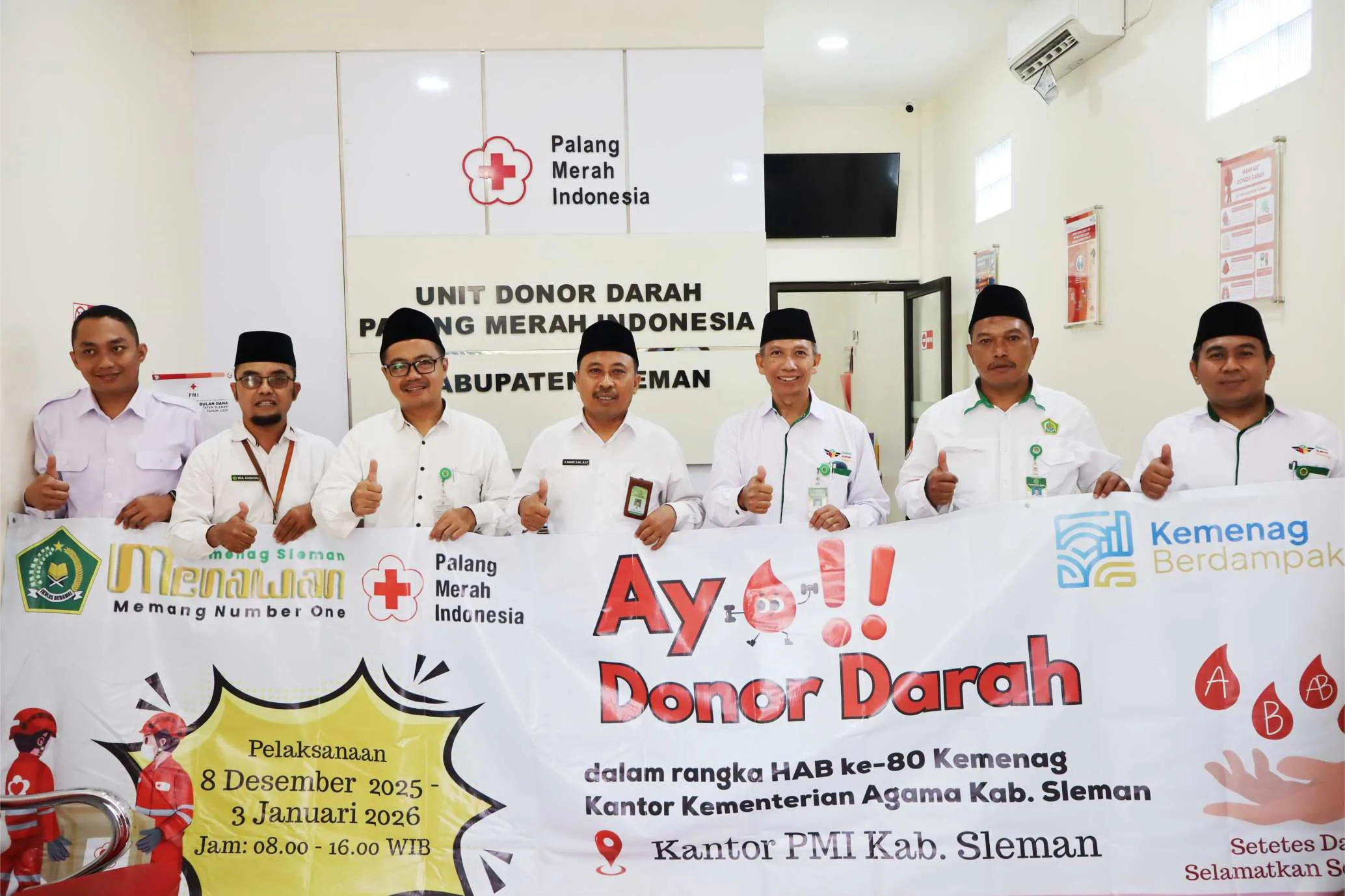 Kakankemenag Sleman Awali Aksi Donor Darah: Syukur, Kepedulian dan Spirit HAB ke-80