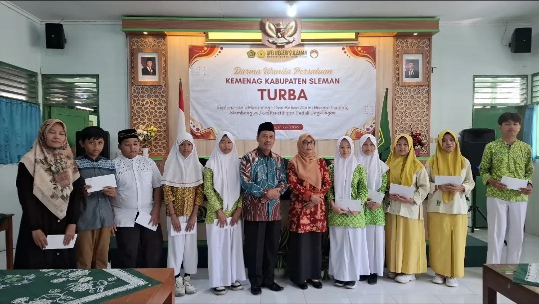 Turba DWP Kemenag Sleman di MTsN 9, 27 Siswa Terima Santunan Pendidikan dari Baznas